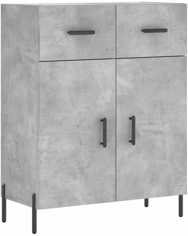 Komoda, betono pilkos spalvos, 69,5x34x180cm, apdirbta mediena