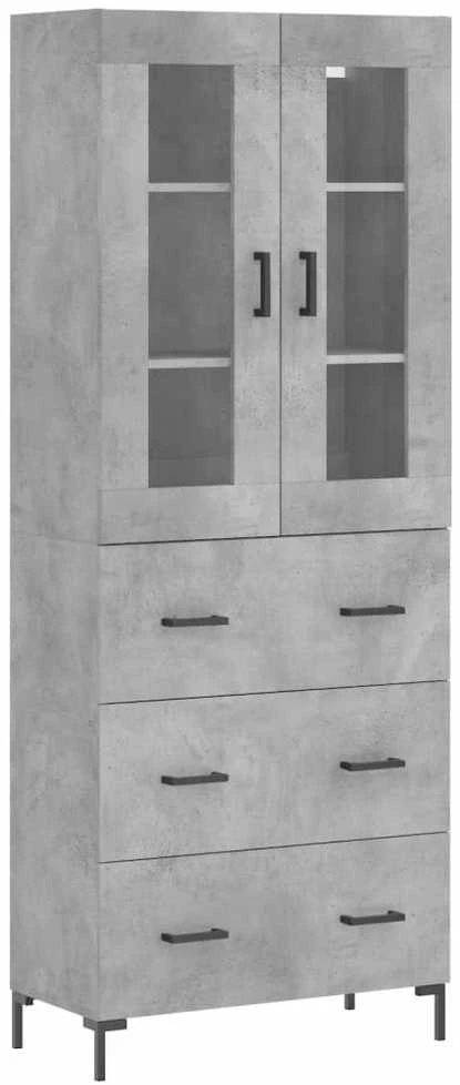 Komoda, betono pilkos spalvos, 69,5x34x180cm, apdirbta mediena