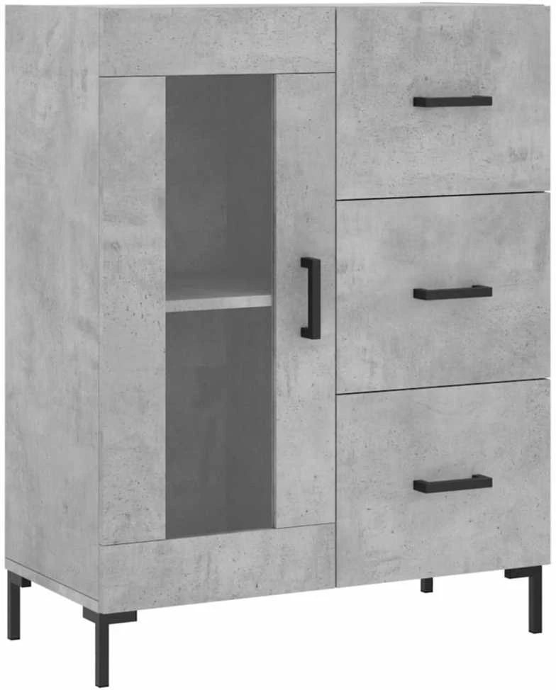 Komoda, betono pilkos spalvos, 69,5x34x180cm, apdirbta mediena