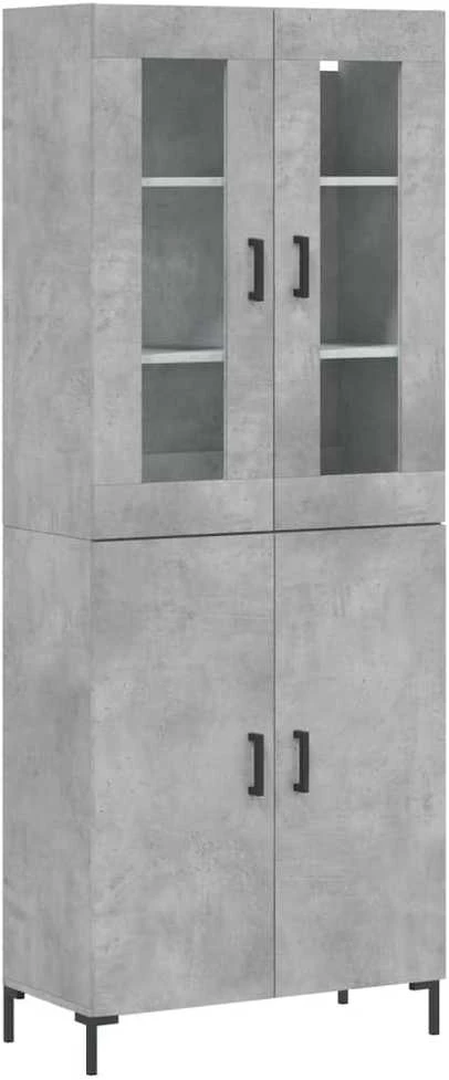 Komoda, betono pilkos spalvos, 69,5x34x180cm, apdirbta mediena