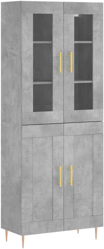 Komoda, betono pilkos spalvos, 69,5x34x180cm, apdirbta mediena