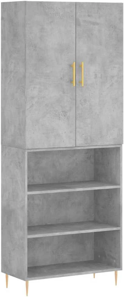 Komoda, betono pilkos spalvos, 69,5x34x180cm, apdirbta mediena