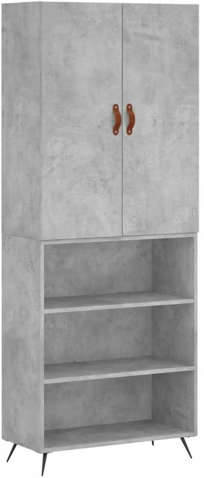 Komoda, betono pilkos spalvos, 69,5x34x180cm, apdirbta mediena