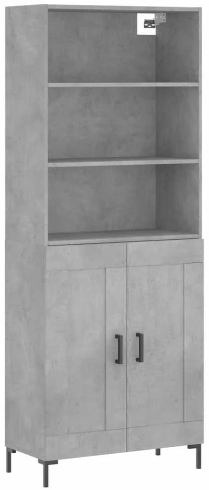 Komoda, betono pilkos spalvos, 69,5x34x180cm, apdirbta mediena