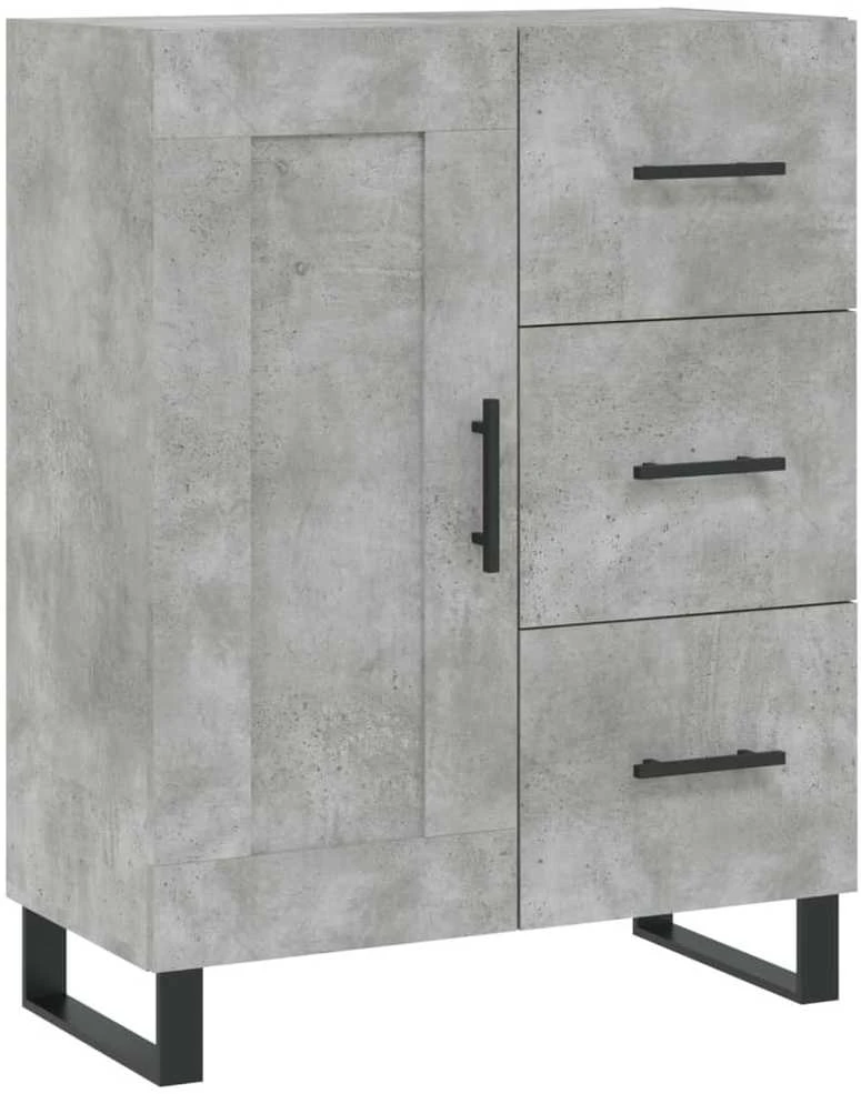 Komoda, betono pilkos spalvos, 69,5x34x180cm, apdirbta mediena