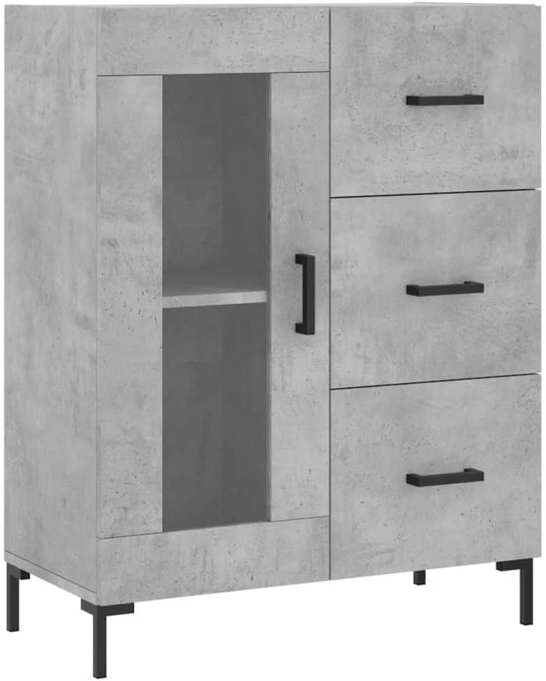 Komoda, betono pilkos spalvos, 69,5x34x180cm, apdirbta mediena