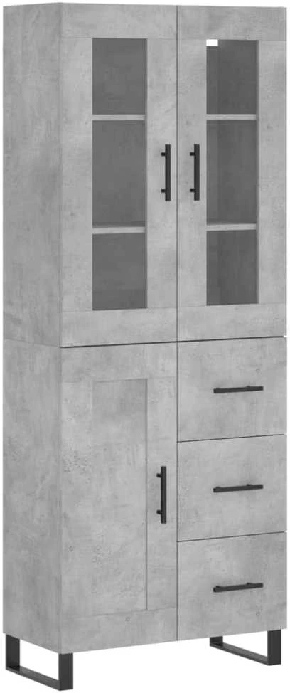 Komoda, betono pilkos spalvos, 69,5x34x180cm, apdirbta mediena