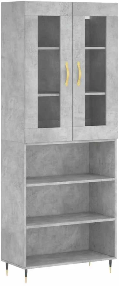 Komoda, betono pilkos spalvos, 69,5x34x180cm, apdirbta mediena