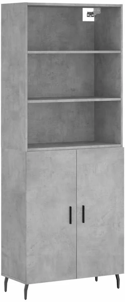 Komoda, betono pilkos spalvos, 69,5x34x180cm, apdirbta mediena