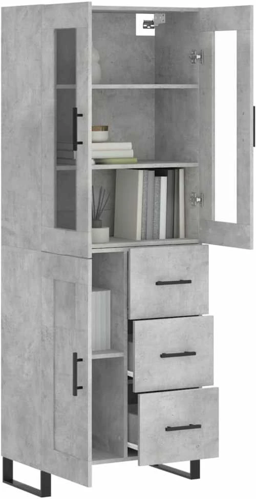 Komoda, betono pilkos spalvos, 69,5x34x180cm, apdirbta mediena