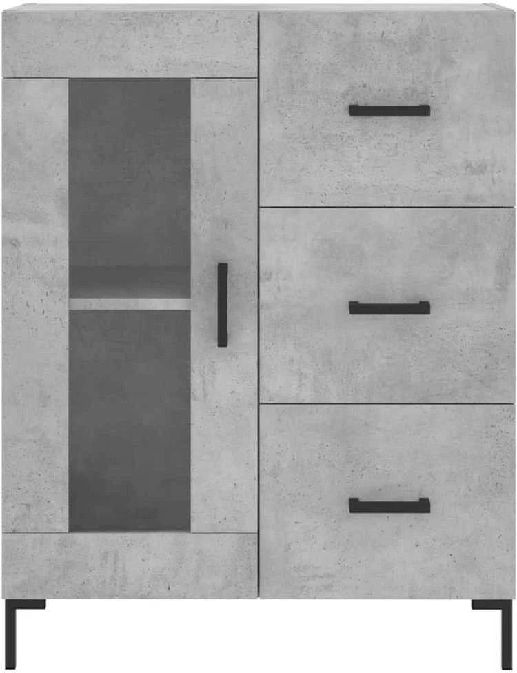 Komoda, betono pilkos spalvos, 69,5x34x180cm, apdirbta mediena