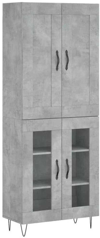 Komoda, betono pilkos spalvos, 69,5x34x180cm, apdirbta mediena