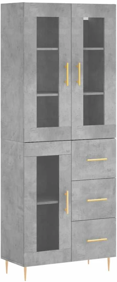 Komoda, betono pilkos spalvos, 69,5x34x180cm, apdirbta mediena