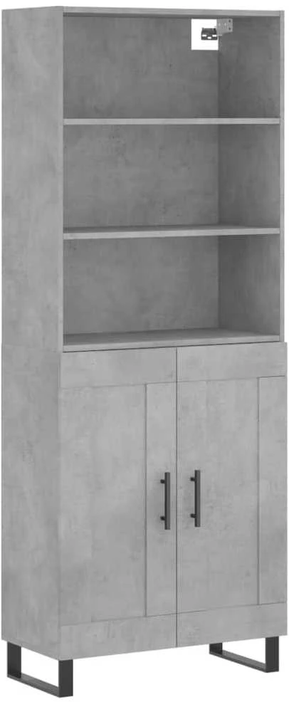 Komoda, betono pilkos spalvos, 69,5x34x180cm, apdirbta mediena