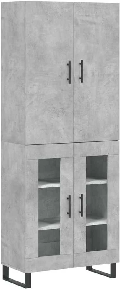 Komoda, betono pilkos spalvos, 69,5x34x180cm, apdirbta mediena