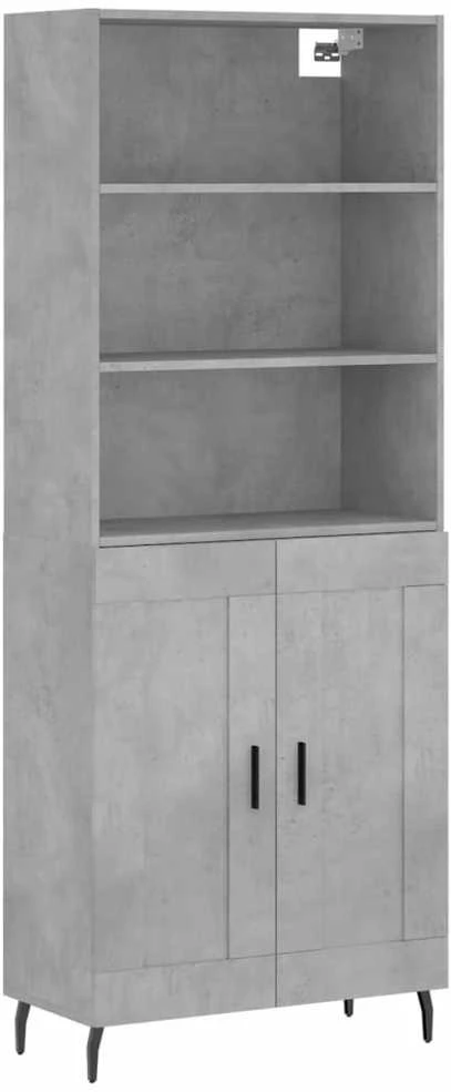 Komoda, betono pilkos spalvos, 69,5x34x180cm, apdirbta mediena