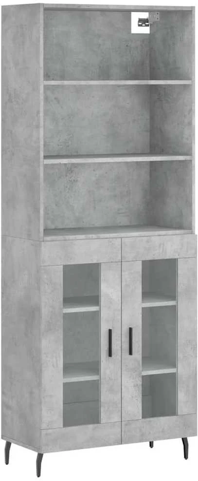 Komoda, betono pilkos spalvos, 69,5x34x180cm, apdirbta mediena