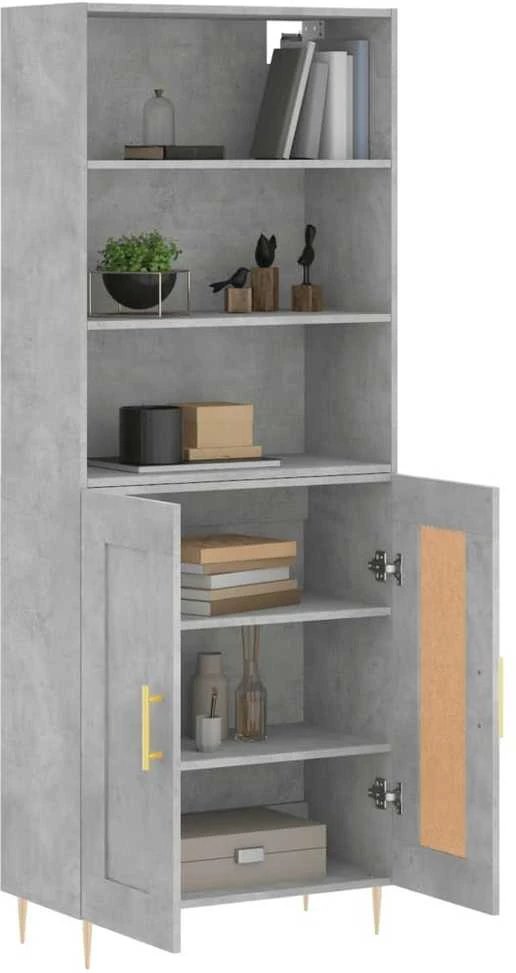 Komoda, betono pilkos spalvos, 69,5x34x180cm, apdirbta mediena