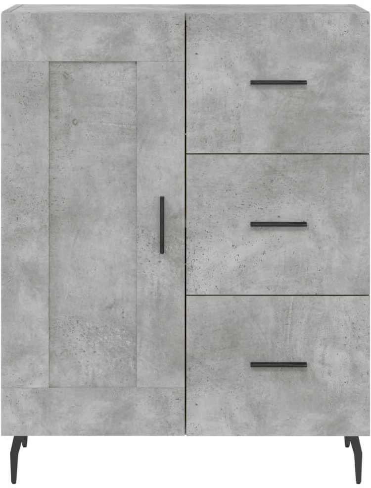 Komoda, betono pilkos spalvos, 69,5x34x180cm, apdirbta mediena