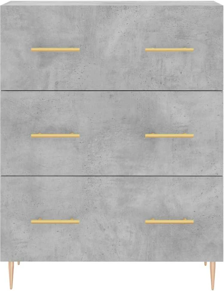 Komoda, betono pilkos spalvos, 69,5x34x180cm, apdirbta mediena