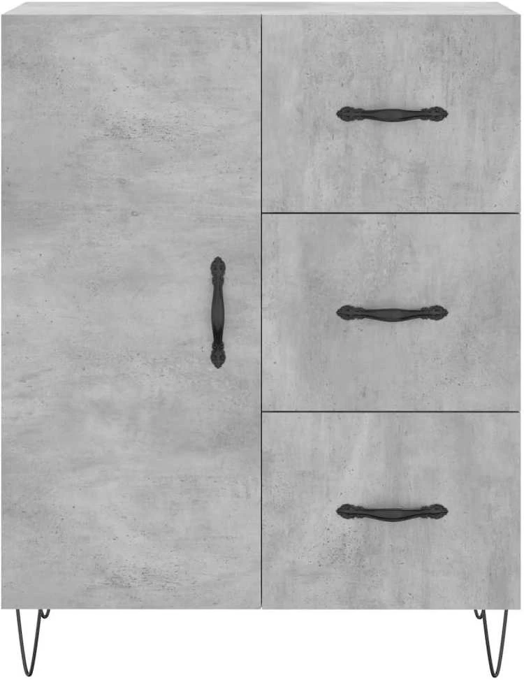 Komoda, betono pilkos spalvos, 69,5x34x180cm, apdirbta mediena