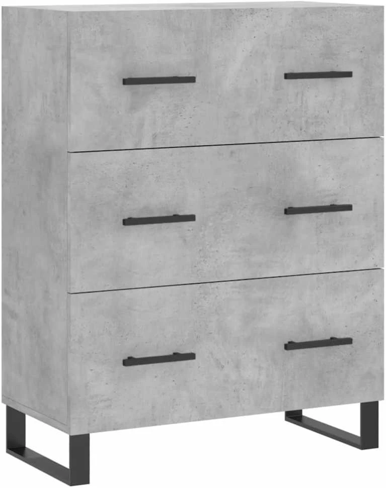 Komoda, betono pilkos spalvos, 69,5x34x180cm, apdirbta mediena