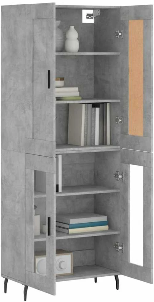 Komoda, betono pilkos spalvos, 69,5x34x180cm, apdirbta mediena