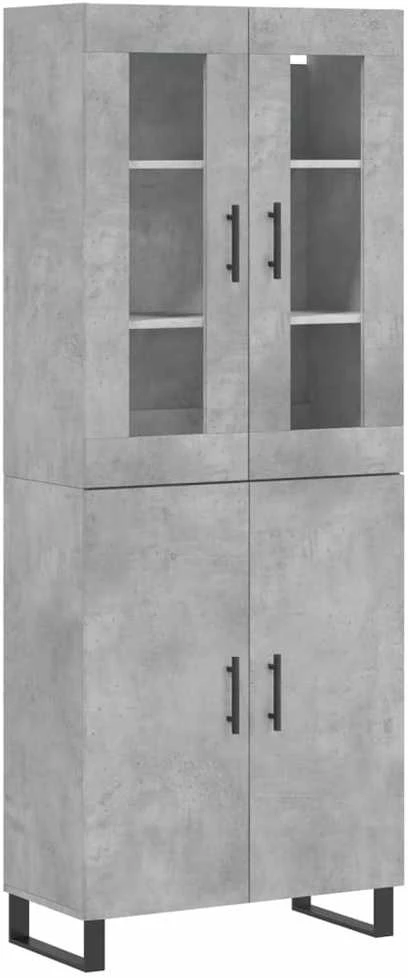 Komoda, betono pilkos spalvos, 69,5x34x180cm, apdirbta mediena