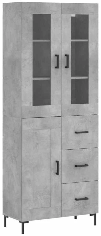 Komoda, betono pilkos spalvos, 69,5x34x180cm, apdirbta mediena