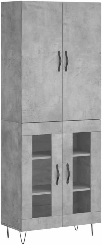 Komoda, betono pilkos spalvos, 69,5x34x180cm, apdirbta mediena
