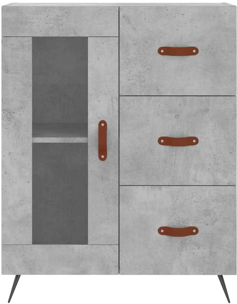Komoda, betono pilkos spalvos, 69,5x34x180cm, apdirbta mediena
