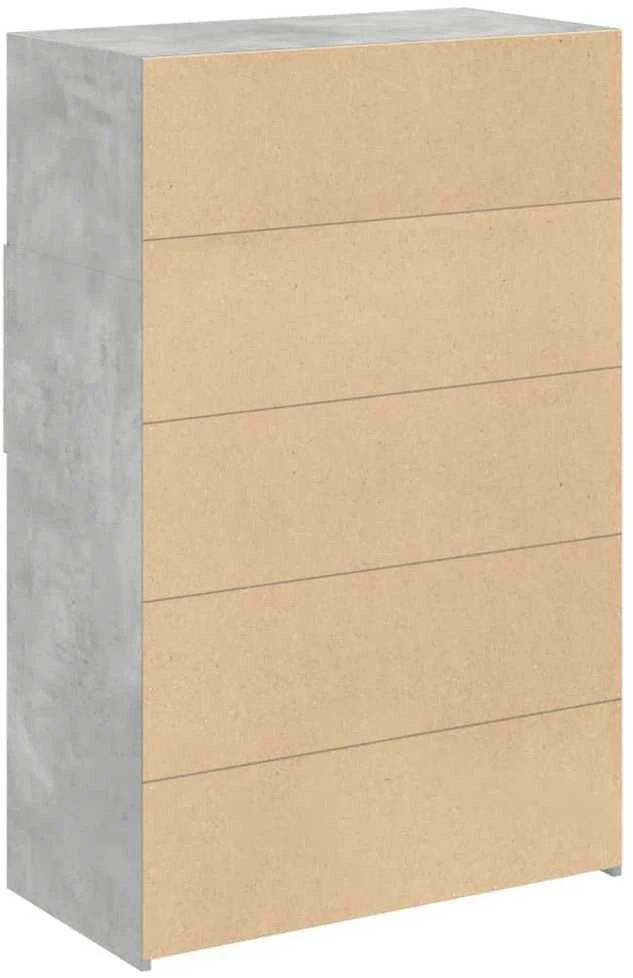 Komoda, betono pilkos spalvos, 80x42,5x124cm, apdirbta mediena