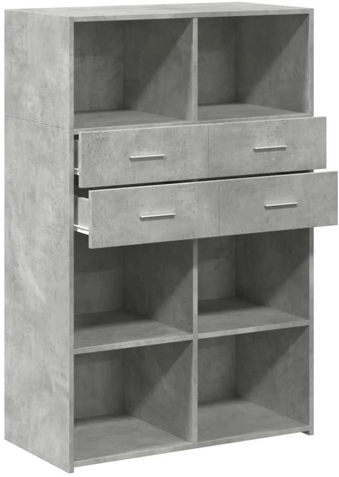 Komoda, betono pilkos spalvos, 80x42,5x124cm, apdirbta mediena