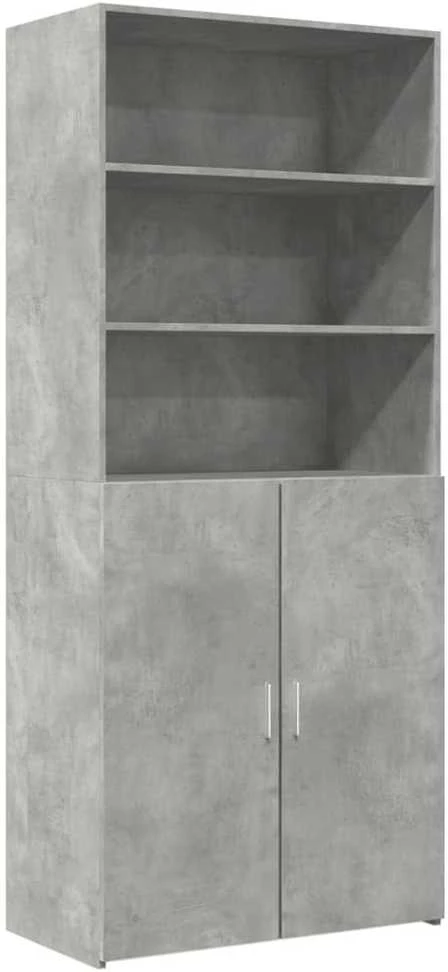Komoda, betono pilkos spalvos, 80x42,5x185cm, apdirbta mediena