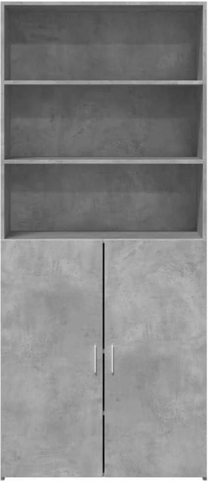 Komoda, betono pilkos spalvos, 80x42,5x185cm, apdirbta mediena