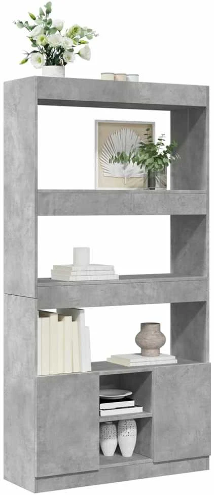 Komoda, betono pilkos spalvos, 92x33x180cm, apdirbta mediena