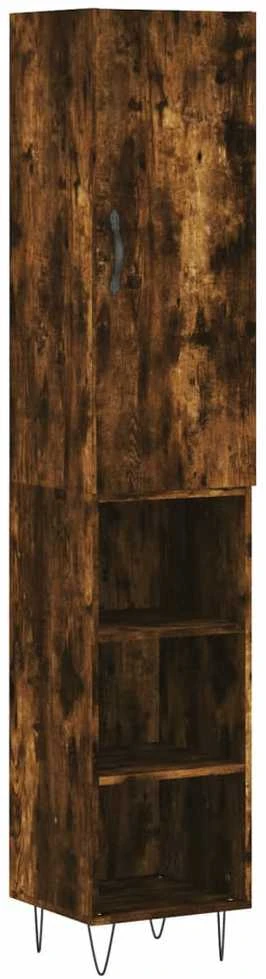 Komoda, dūminio ąžuolo spalvos, 34,5x34x180cm, apdirbta mediena