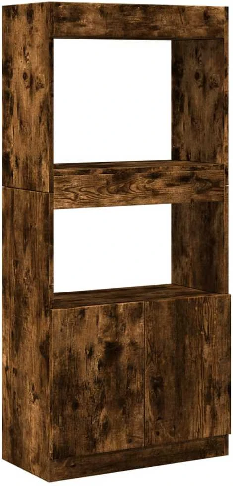 Komoda, dūminio ąžuolo spalvos, 63x33x140cm, apdirbta mediena