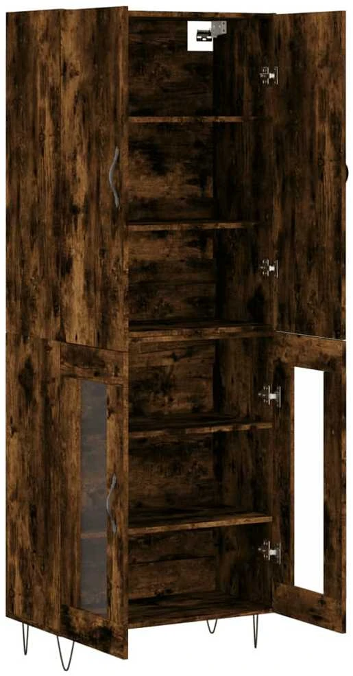 Komoda, dūminio ąžuolo spalvos, 69,5x34x180cm, apdirbta mediena