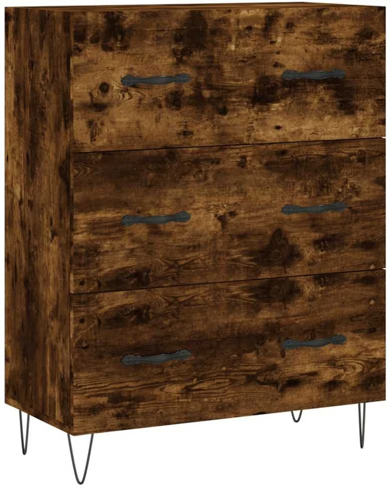 Komoda, dūminio ąžuolo spalvos, 69,5x34x180cm, apdirbta mediena