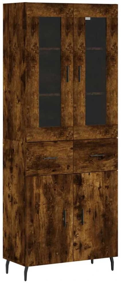 Komoda, dūminio ąžuolo spalvos, 69,5x34x180cm, apdirbta mediena