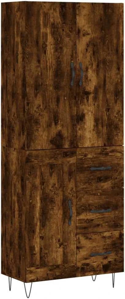 Komoda, dūminio ąžuolo spalvos, 69,5x34x180cm, apdirbta mediena