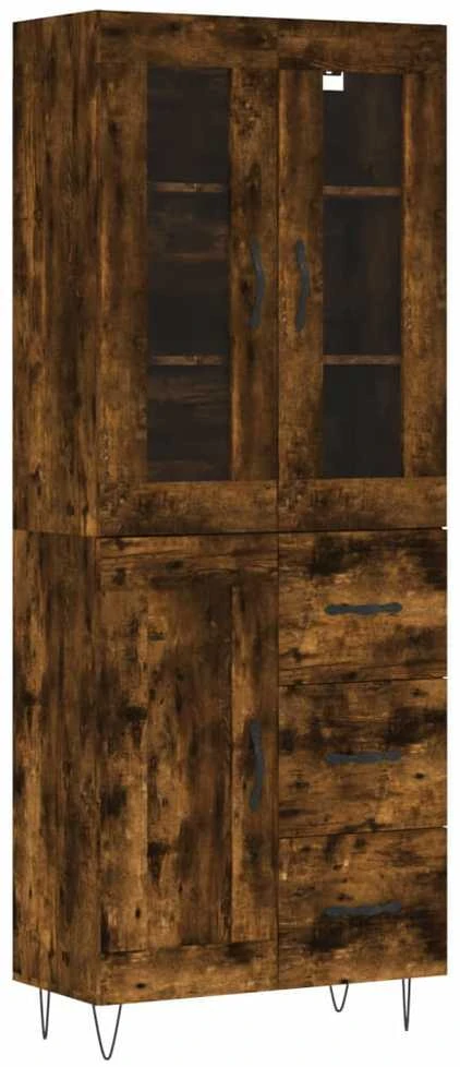 Komoda, dūminio ąžuolo spalvos, 69,5x34x180cm, apdirbta mediena