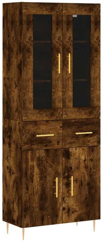 Komoda, dūminio ąžuolo spalvos, 69,5x34x180cm, apdirbta mediena