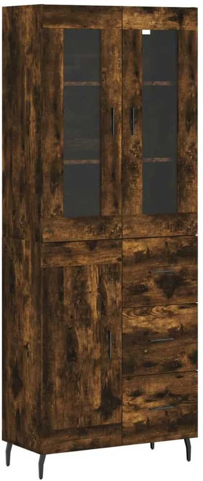 Komoda, dūminio ąžuolo spalvos, 69,5x34x180cm, apdirbta mediena