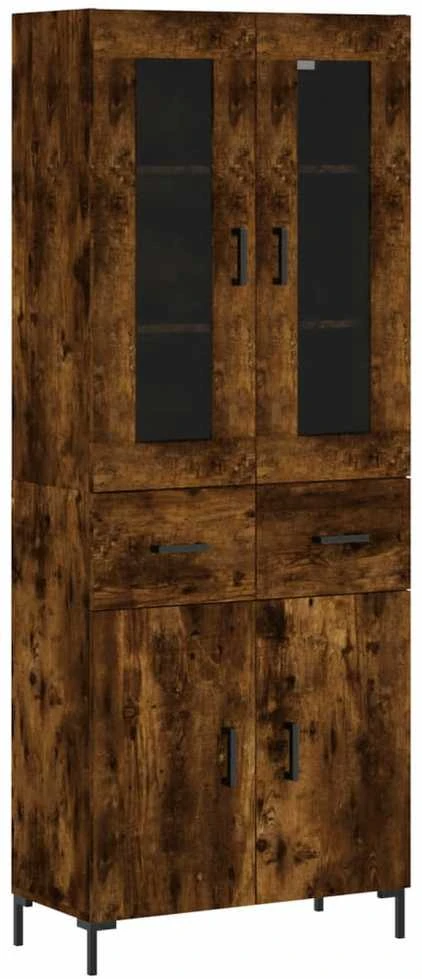 Komoda, dūminio ąžuolo spalvos, 69,5x34x180cm, apdirbta mediena