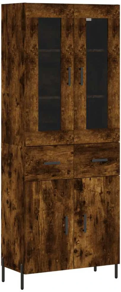 Komoda, dūminio ąžuolo spalvos, 69,5x34x180cm, apdirbta mediena