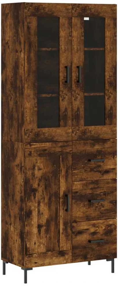 Komoda, dūminio ąžuolo spalvos, 69,5x34x180cm, apdirbta mediena