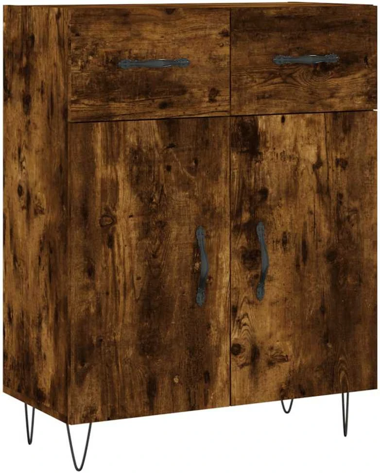 Komoda, dūminio ąžuolo spalvos, 69,5x34x180cm, apdirbta mediena