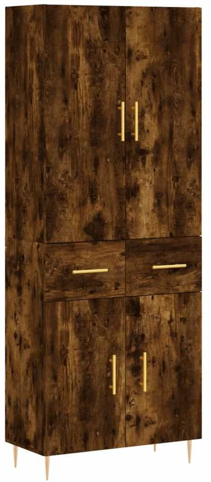 Komoda, dūminio ąžuolo spalvos, 69,5x34x180cm, apdirbta mediena